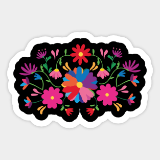 Otomí mexican flowers embroidery boho chic cinco de mayo colorful fiesta Sticker